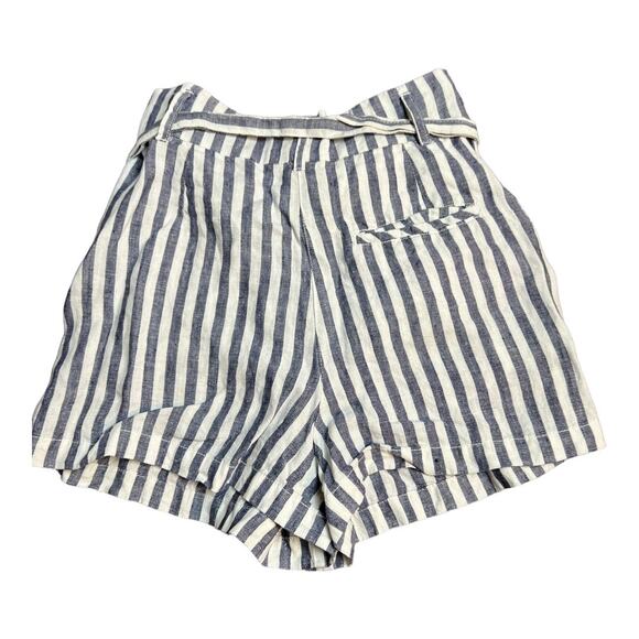 Cynthia Rowley Striped Linen Paper Bag Shorts Tie Waist Casual Preppy Twee 4 - Picture 6 of 7